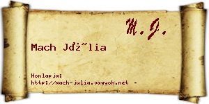 Mach Júlia névjegykártya